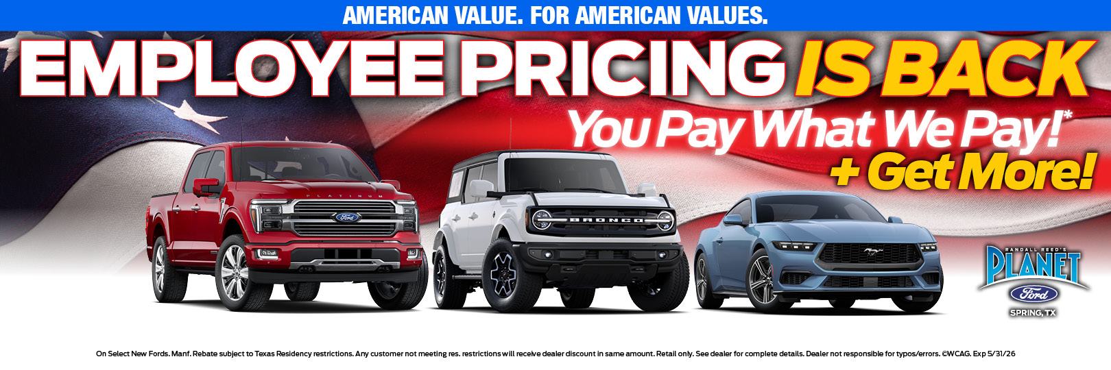 Planet Ford Employee Pricing Houston The Woodlands Tomball Conroe